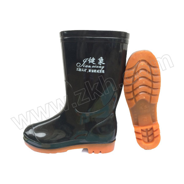 JIANXIANG/健象 PVC中筒雨靴 999 42码 黑色 筒高约30cm 1双