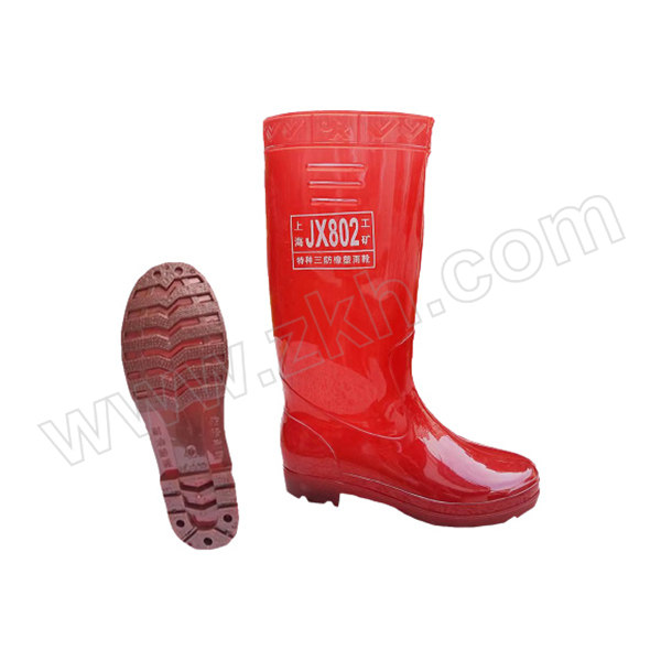 JIANXIANG/健象 PVC高筒雨靴 802 40码 红色 筒高约37cm 1双