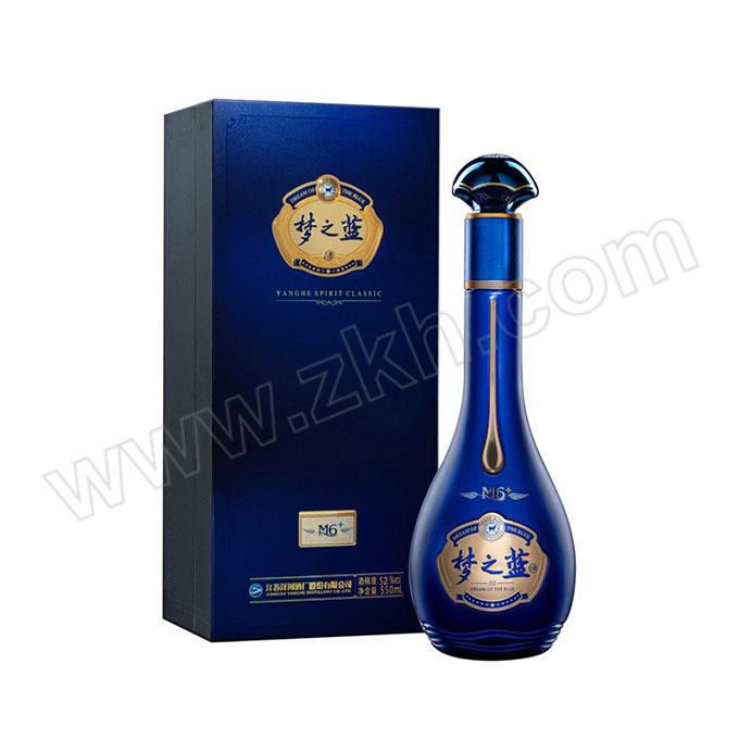 YANGHE/洋河 52度梦之蓝M6+ 550mL×4瓶 550mL×4瓶 52%vol 浓香型 1箱