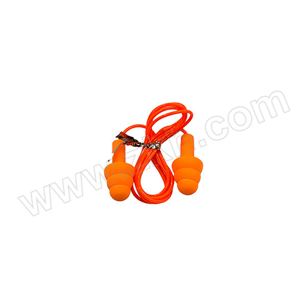 KANG BOW/康嘉宝 盒装圣诞树型硅胶塑料绳耳塞 3001-C SNR:36dB 带线 30×13mm 橙色 1对
