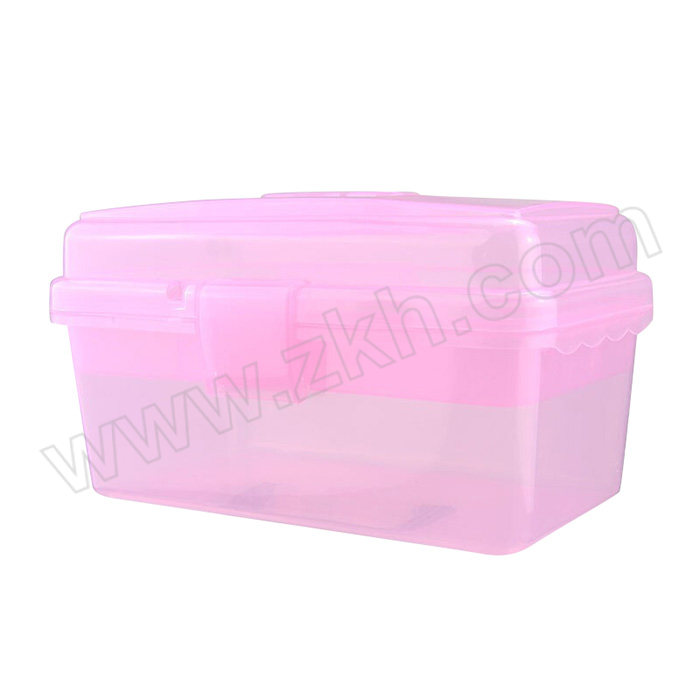 ICEY/冰禹 透明工具盒 BYll-258系列 小号 PP 26cm×16.5cm×14cm 白色/粉色随机 1个