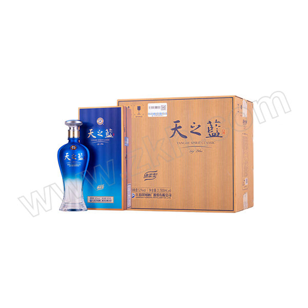 YANGHE/洋河 52度天之蓝 500mL×4瓶 52%vol 浓香型 1箱