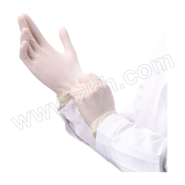 AMMEX/爱马斯 医用乳胶检查手套 TLFVMD44100 M 6.2±0.2g 无粉麻面 100只 1盒