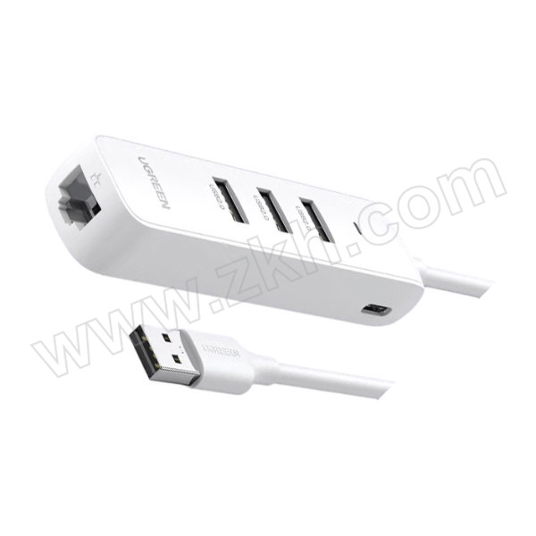 UGREEN/绿联 USB分线器+网卡 20983 RJ45网线接口 3口HUB 1个