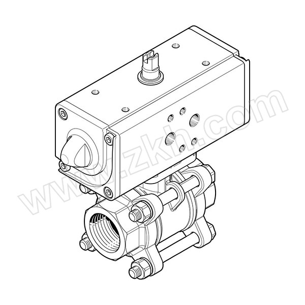 FESTO/费斯托 球阀驱动单元 VZBA-1/2"-GG-63-T-22-F0304-V4V4T-PP15-R-90-C 1个