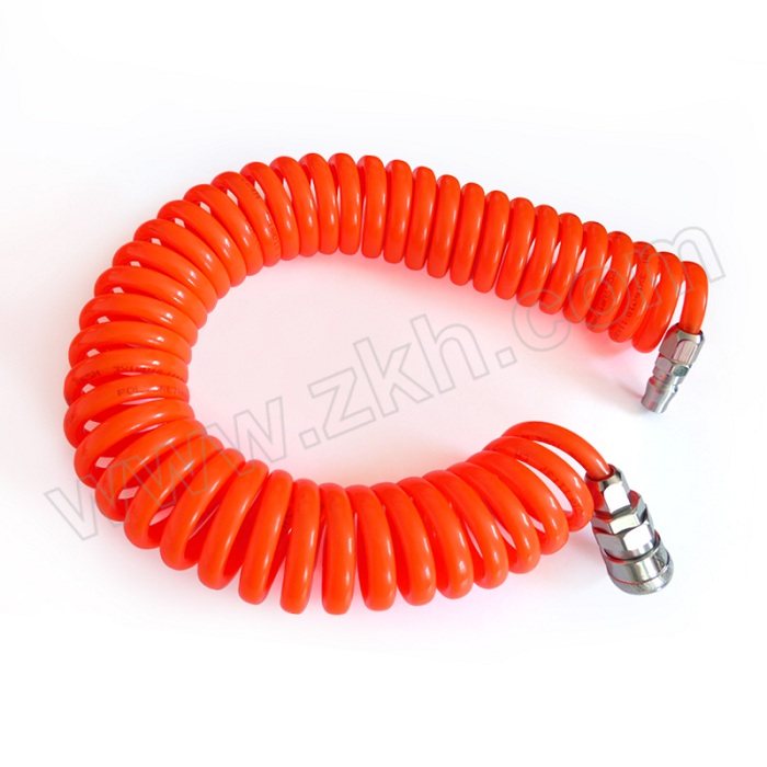 ZHUOLU/卓路 PU弹簧气管(带碳钢快速接头) 10×6.5×3M-带接头 外径10mm 内径6.5mm 长3m 橙色 1根