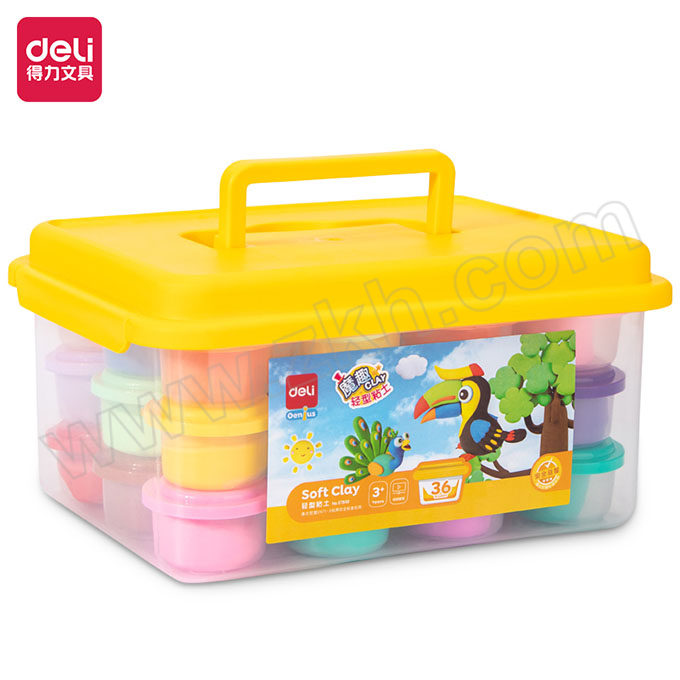 DELI/得力 轻型粘土 67849 黄桶 含4种工具 1桶
