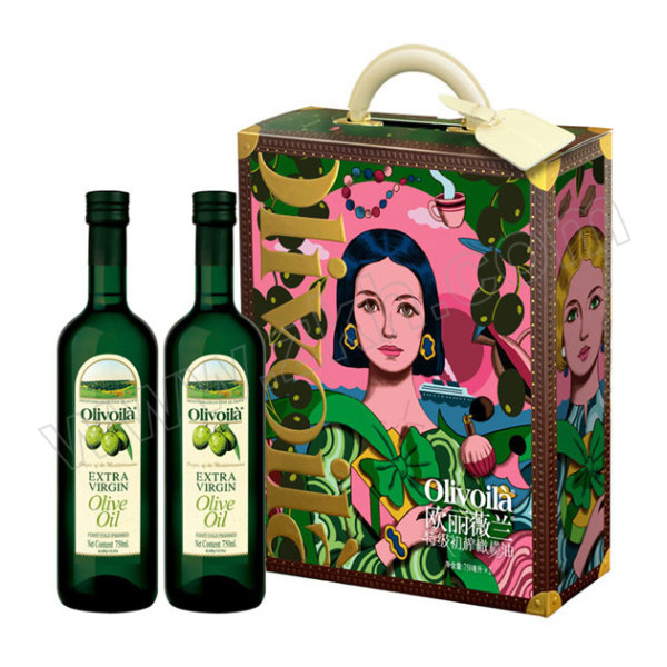 OLIVOILA/欧丽薇兰 橄榄油简装 特级初榨（新老包装） 750mL×2瓶 1盒