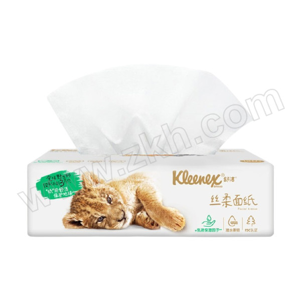 KLEENEX/舒洁 舒洁小狮子三层软抽  0563-10 136×190mm 120抽×4包×4提 1箱