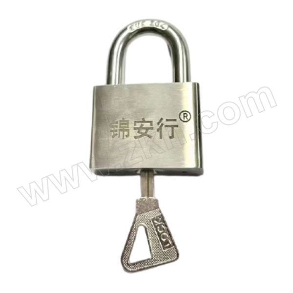 JINANXING/锦安行 304短梁不锈钢挂锁 JCH-SS40-KA 银色 通开 锁钩净高21mm 含钥匙×1 1把