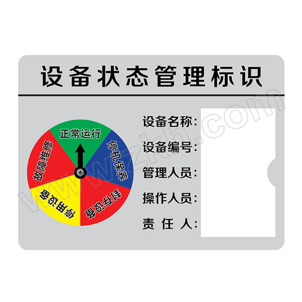 GOSIM/国新 设备状态管理标识 五种状态 22×30cm 正常运行/停机保养/封存设备/停用设备/故障维修 1个