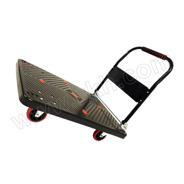 ZKH/震坤行 微静音塑料手推车 ZKH300B-DX 台面尺寸900×600mm，额定载重300kg，折叠把手，金属脚轮配PVC脚轮，整车重量9.5 1台
