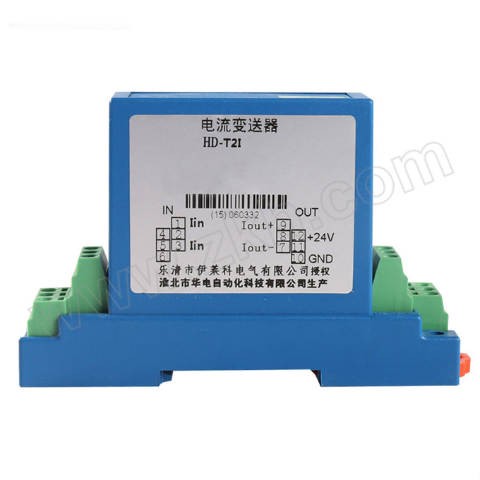 ELECALL/伊莱科 电流变送器 HD-T2I DC12V 输入0~10A 输出DC4~20mA 1只
