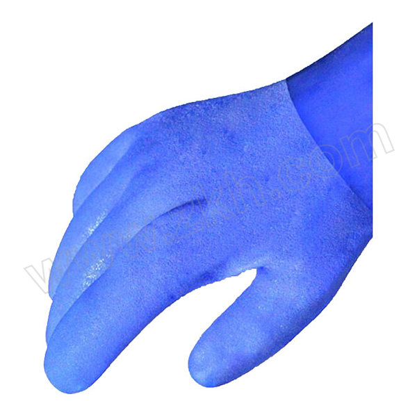 JIUZHEN/久臻 耐油耐酸碱工业乳胶PVC浸塑带绒手套 YSF04 均码 1双