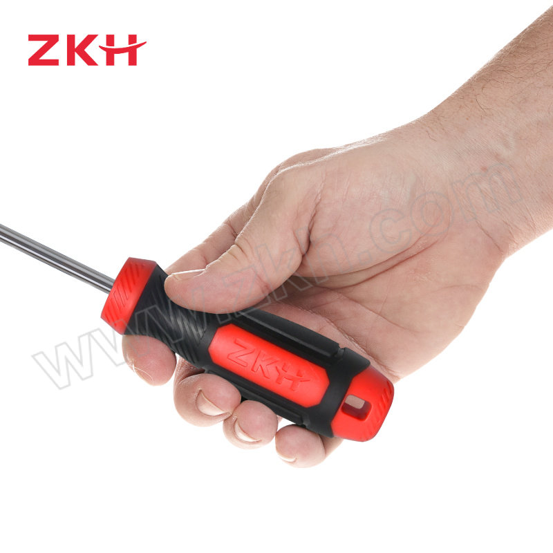 ZKH/震坤行 经济型塑柄一字螺丝批 HHT-SL3075 带磁 3×75mm 1把