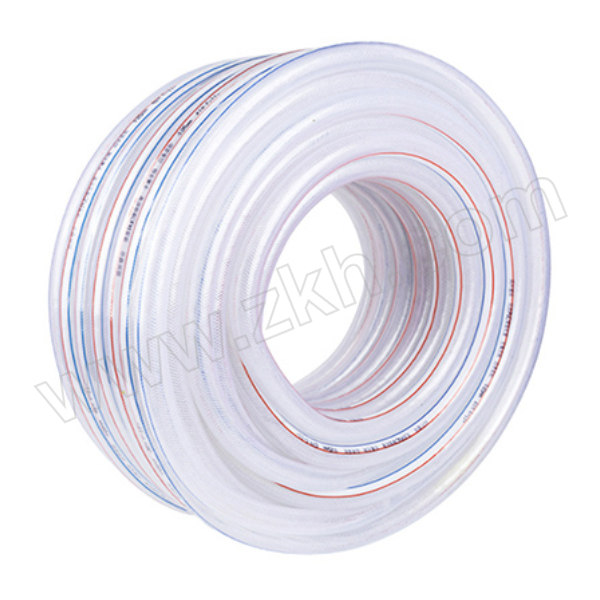 ZKH/震坤行 PVC纤维软管 6mm×2mm×50m 透明 0~4bar 1/4" 1卷