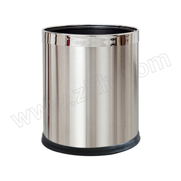YMD/益美得 圆形不锈钢垃圾桶 CY01 22×26cm 10L 银色 1个