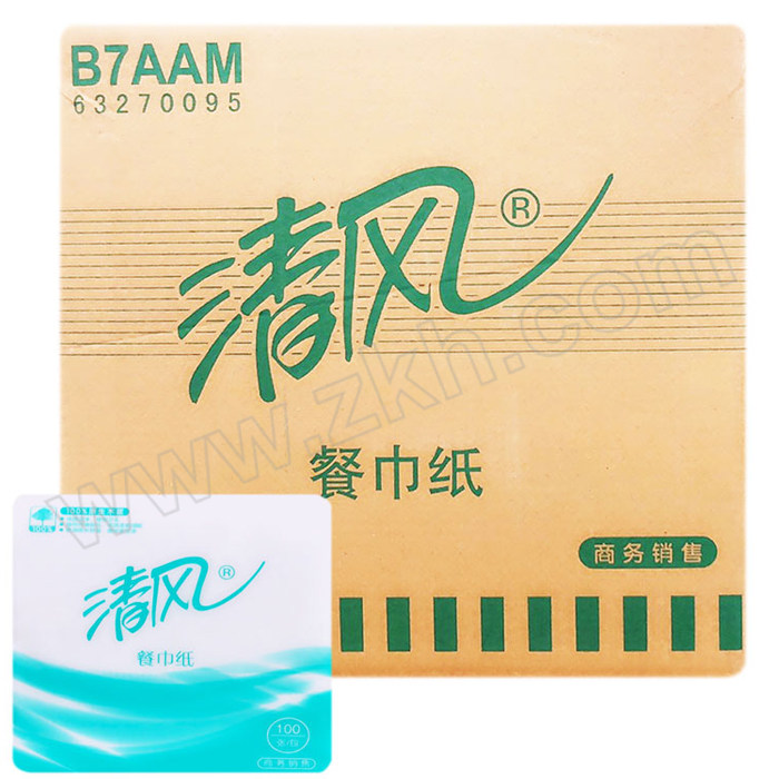 BREEZE/清风 商用餐巾纸 B7AAM 210×100mm 100张×96包 1箱