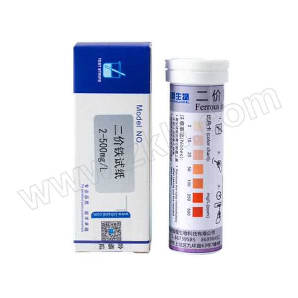 LUHENG/陆恒 二价铁检测试纸 1.01.038 2-10-25-50-100-250-500mg/L 1盒