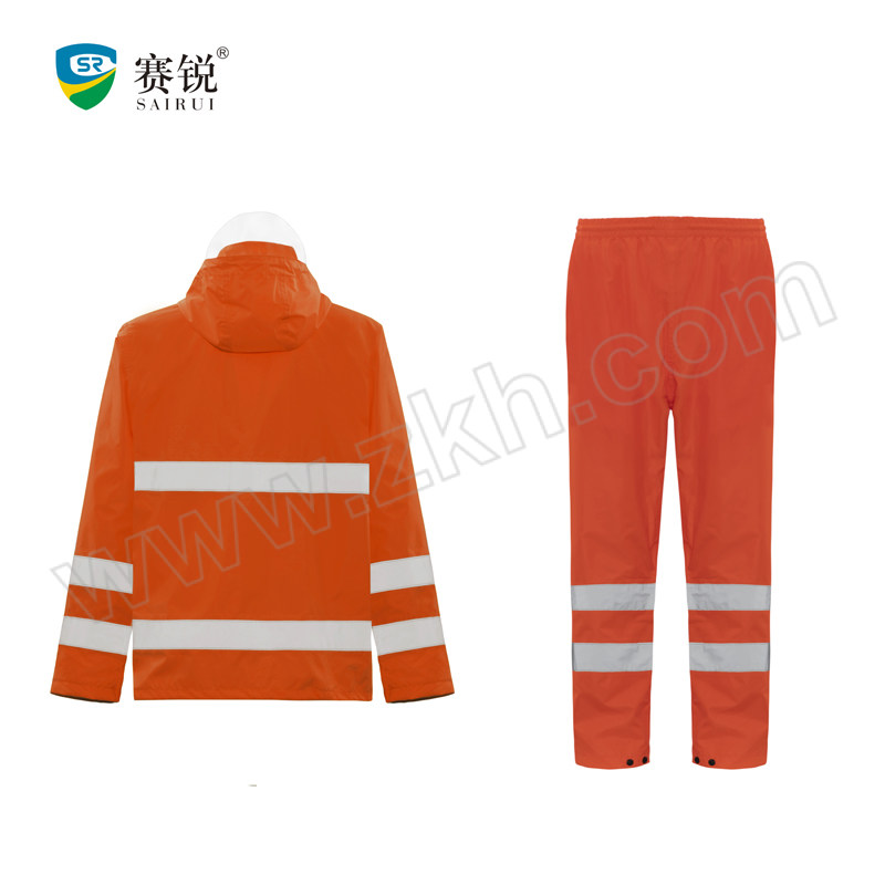 SAIRUI/赛锐 高警示分体式雨衣套装 SR-8508 L 荧光橙 含上衣×1+裤子×1 1套