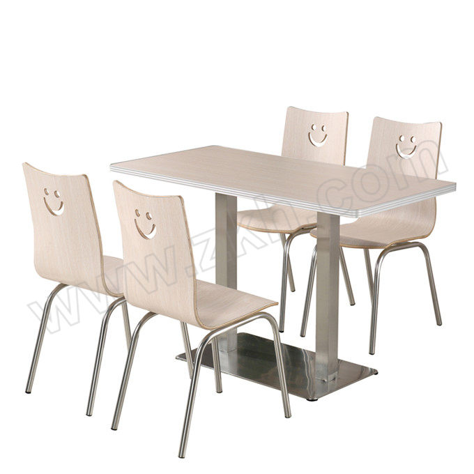 JJH/佳聚汇 餐桌 方腿桌椅银色 桌子×1+椅子×4 1套