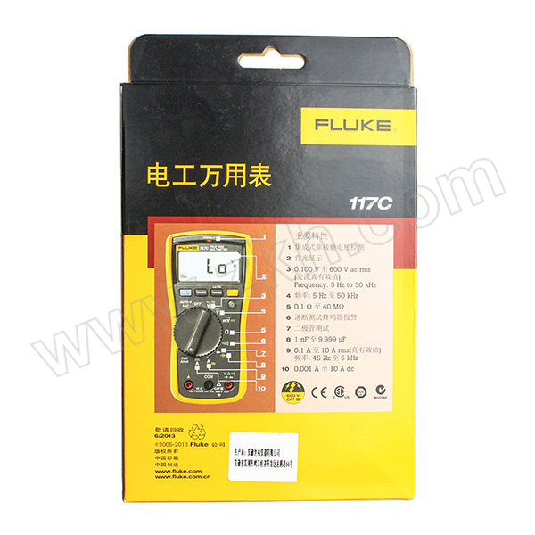 FLUKE/福禄克 掌上型真有效值数字万用表 FLUKE-117C 非接触电压检测 1个