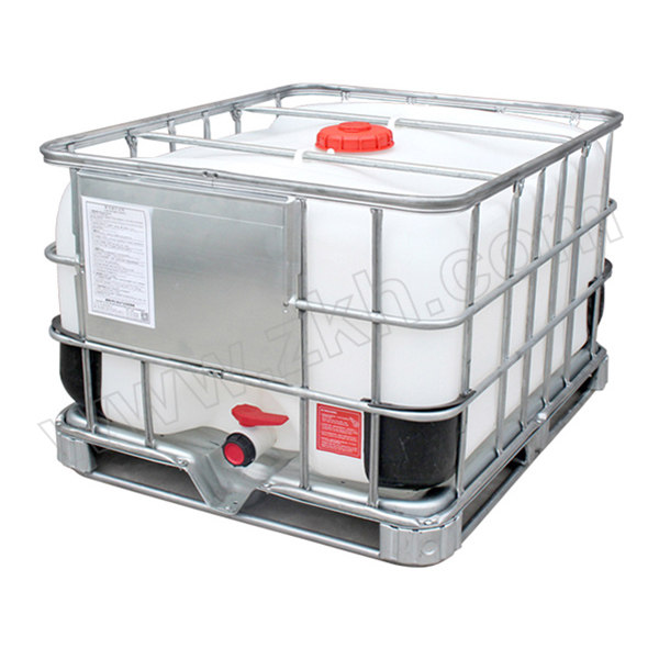 ZKH/震坤行 500L系列卧式IBC吨桶 500L-DN150-DN50-MF 尺寸1200×1000×760mm 满口550L 公称500L 白色 密封盖 灌口直径150mm 排口直径50mm 1只