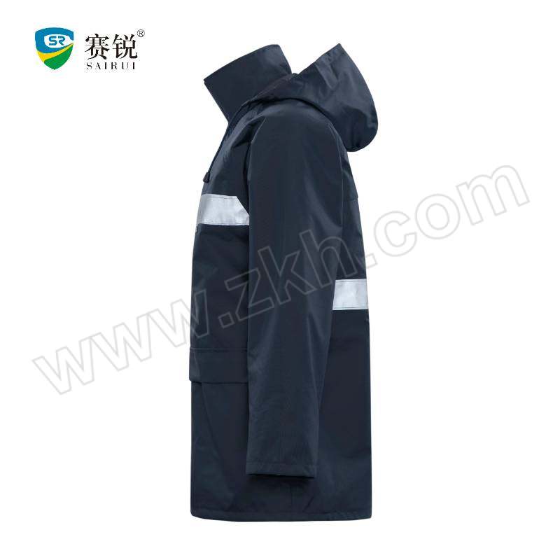 SAIRUI/赛锐 高警示分体式雨衣套装 SR-8510 3XL 深蓝色 含上衣×1+裤子×1 1套