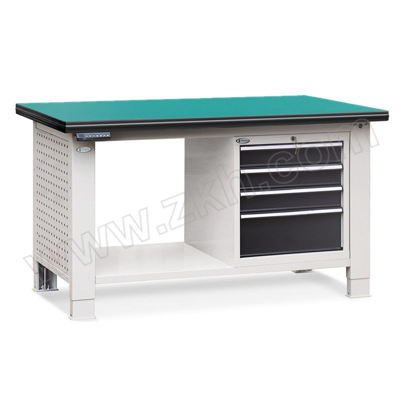 VBANG/位邦 防静电台面四抽工具柜H600升降工作桌 79.9630.15 台面尺寸1500×750mm 高度可调节范围750~1050mm 灰色框架 1个