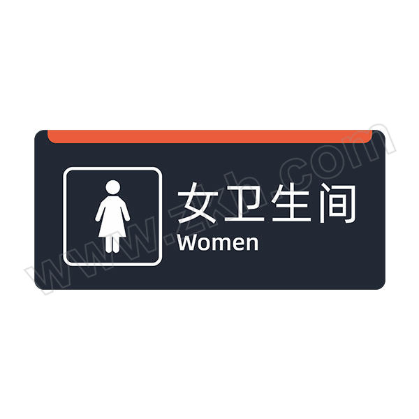 GOSIM/国新 公共环境标识牌 女卫生间 PVC背胶 100×220mm 1个
