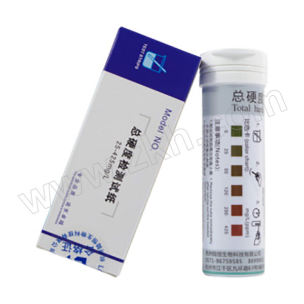 LUHENG/陆恒 总硬度检测试纸 01.01.0010 0-25-50-120-250-425mg/L（0-425mg/L） 100条/盒 1盒