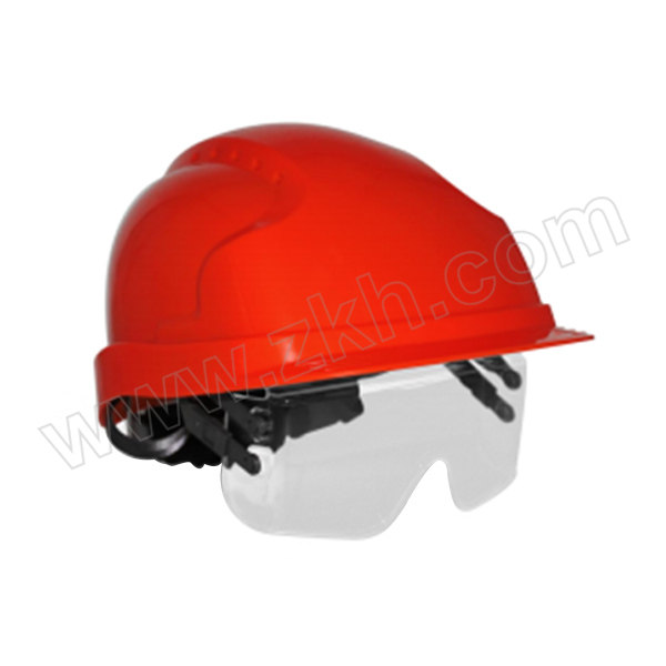 WOSHINE/华信 ABS多功能安全帽 G-Plus 红色 含内置式护目镜 旋钮式帽衬 针织吸汗带 插扣式下颌带 1顶