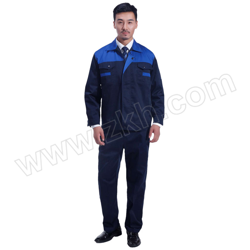 GONGTAI/共泰 长袖春秋工作服 GC003 2XL(180) 藏蓝蓝色肩 涤棉 含上衣×1+裤子×1 1套