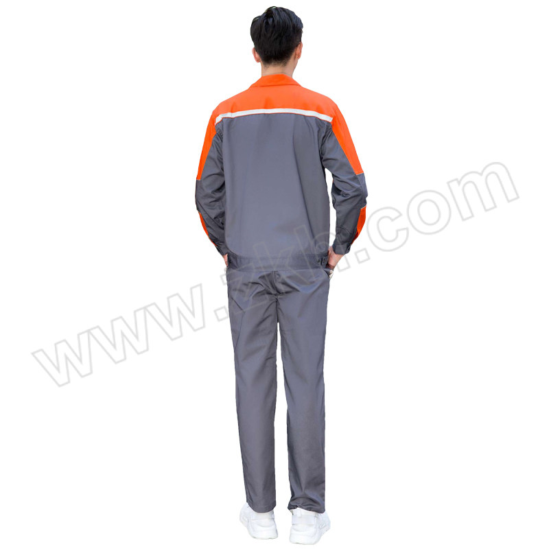 GONGTAI/共泰 长袖春秋工作服 GD004 3XL(185) 深灰桔色拼肩 涤棉 带反光条 含上衣×1+裤子×1 1套
