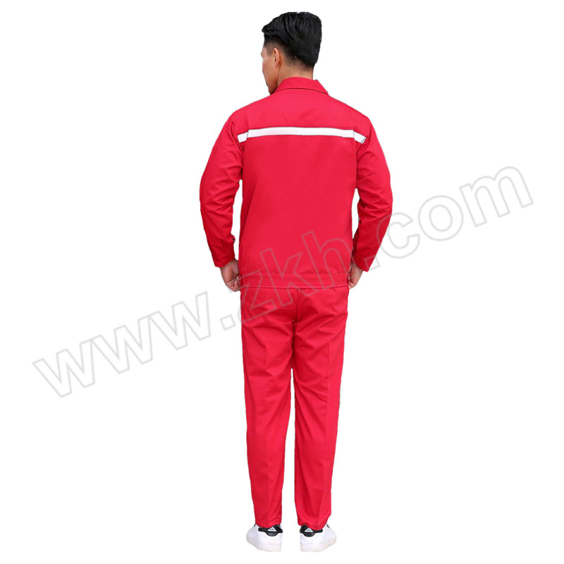 GONGTAI/共泰 加厚长袖春秋工作服 GF004 L(170) 大红色 带反光条 含上衣×1+裤子×1 1套