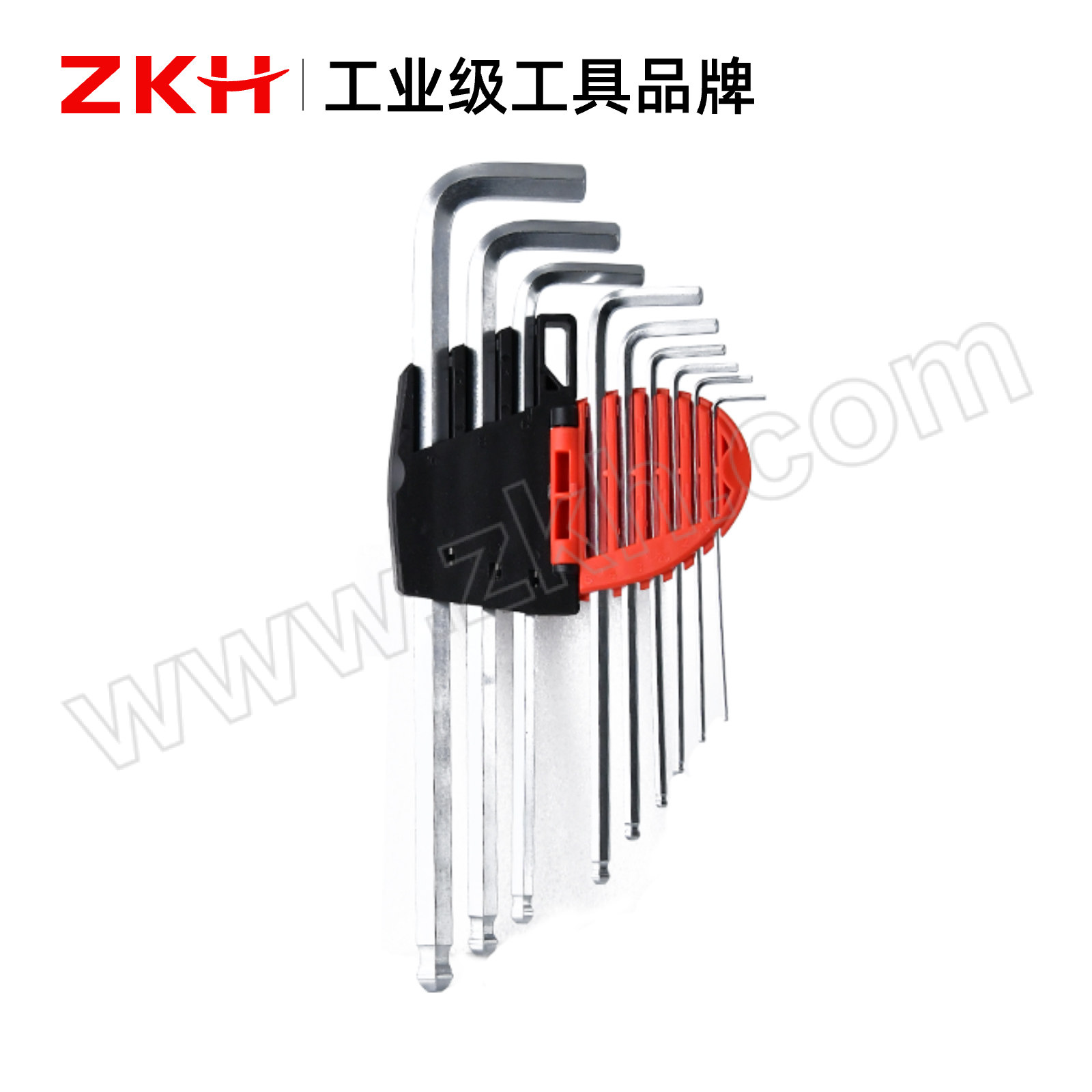 ZKH/震坤行 9件特长公制球头内六角扳手组套 HHT-HKM09EL 铬钒钢  9件 1套