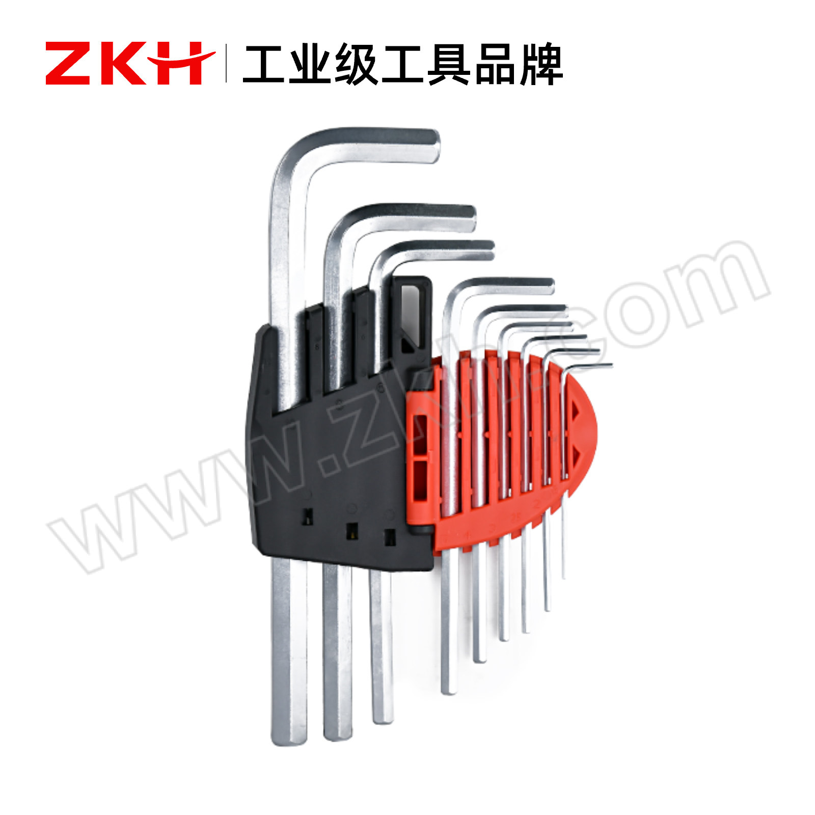 ZKH/震坤行 9件加长内六角扳手组套 HHT-HKMF09L 铬钒钢 1套