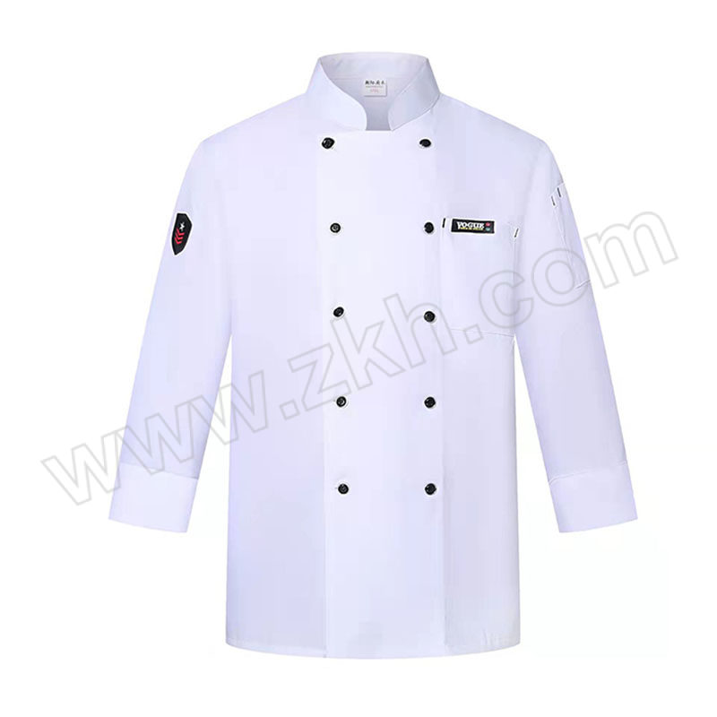 NICLOOK 长袖厨师服 2021SF01011 2XL 白色 涤棉 1件