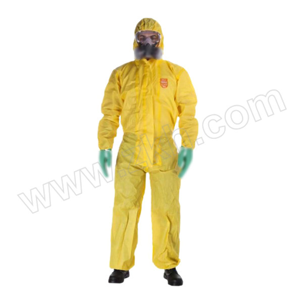 HRD/海锐得 耐酸碱带帽连体化学防护服 HG6940 XL 黄色 1件