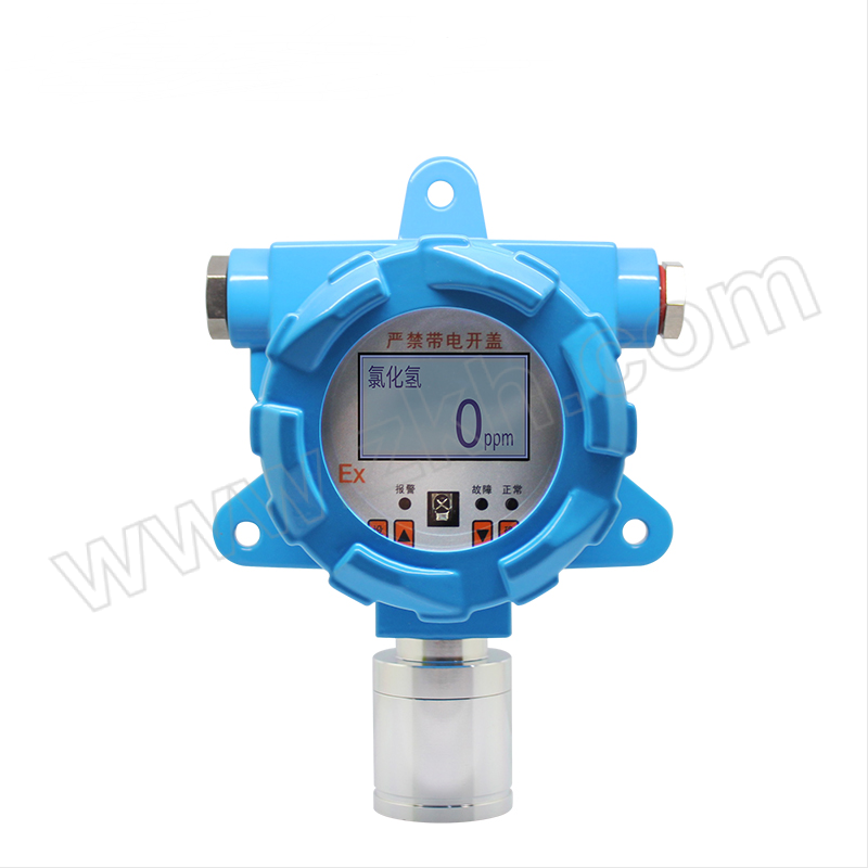 AKS/艾科思 固定式氯化氢气体报警器 GT-GND20(HCL) 量程0~20PPM+分辨率0.1PPM+工作电压DC24V+三线制+4~20mA输出信号+防爆证+出厂检测报告 1台