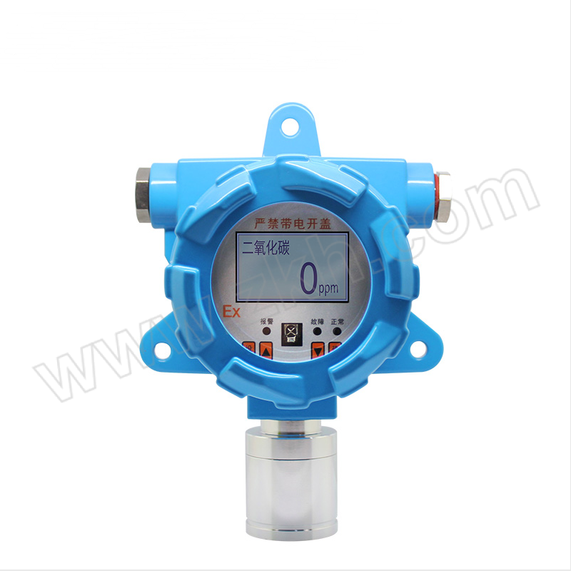 AKS/艾科思 二氧化碳气体报警器 GT-GND20(CO2) 量程0~5000PPM+分辨率1PPM+工作电压DC24V+三线制+4~20mA输出信号+防爆证+出厂检测报告 1台