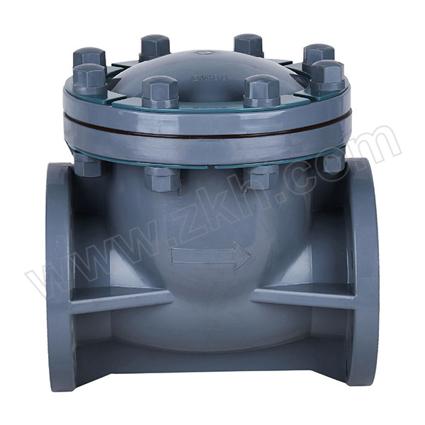 KXPV/凯鑫 CPVC止回阀横旋启式 H44F-10V-DN200 配管 外径225mm 浅灰色 化工配件 1个
