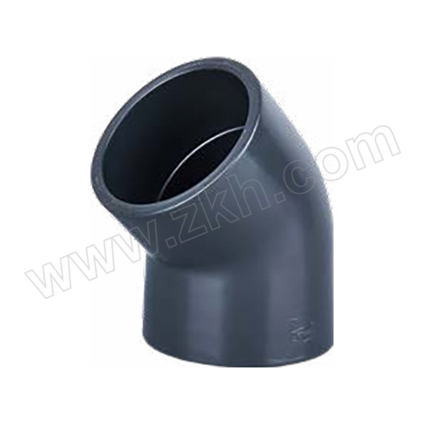 KXPV/凯鑫 UPVC45°弯头 DN125 化工配件 深灰色 1.6MPa 1个