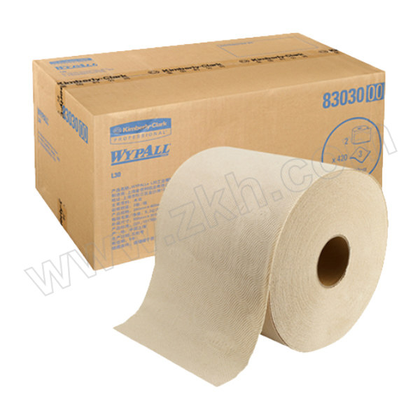 KIMBERLY-CLARK/金佰利 WYPALL*劲拭*L30大卷式工业擦拭纸 83030 棕色 24*40cm 木浆 420张 1箱