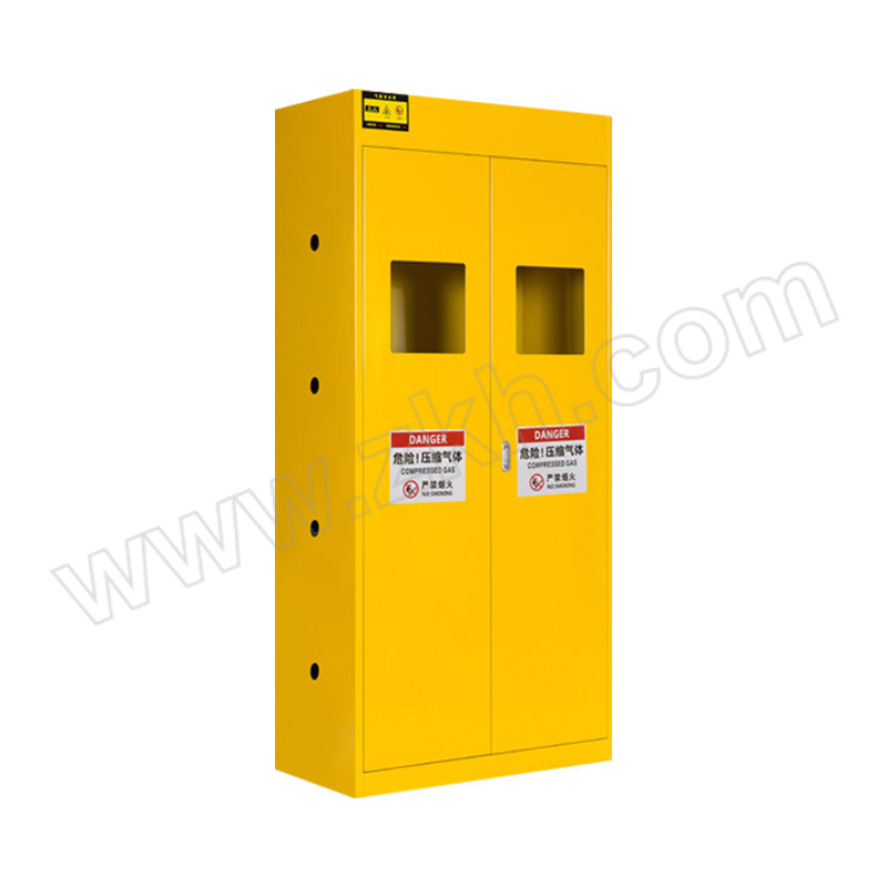 ERMAI/尔迈 无报警器双瓶气瓶柜 EM-QPG-05 900×450×1900mm 黄色 1台