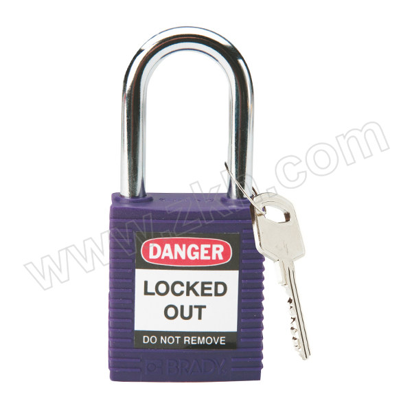 BRADY/贝迪 塑料挂锁(硬质钢锁梁) 104919(Y573151) 紫色 异心 1把