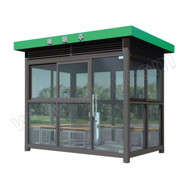 HT/慧亭 员工户外吸烟室吸烟区 HT-XYT-04 2×3×2.6m 深灰色+绿色 1个