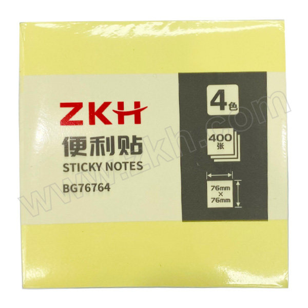 ZKH/震坤行 便利贴 BG76764 76×76mm 400张 混色 1包