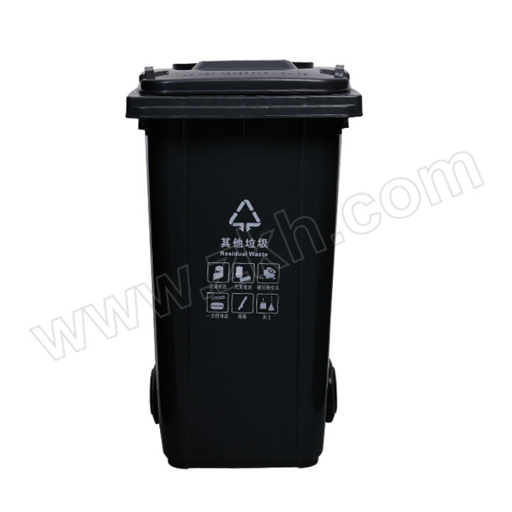 LIHAO/力豪 分类户外塑料掀盖垃圾桶 LJT-X-240L-T-4 720×570×1070mm 黑色 1只