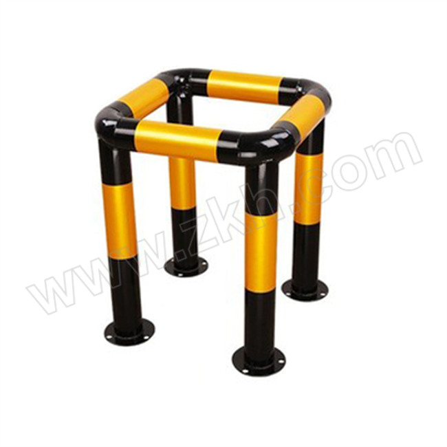 JIALIAO/嘉辽 钢制防撞护栏围栏(口型单层) JT3ZP24662 黑漆黄膜 500×500×600mm 管径76mm 管径壁厚1.5mm 1个